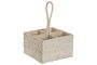DKD Home Decor Cubertero Balines Blanco Natural Bambú Ratan 19x19x27 cm