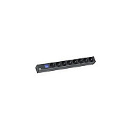 Bachmann BN0500 BlueNet PDU Regulado 8 Salidas AC, 230V 16A, Negro, 19" 1U, con Cable 2m y Pantalla LCD