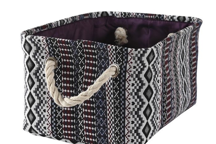 DKD Home Decor Cesta Morado Burdeos Poliester Eva 25 x 18 x 35 cm (4 Unidades)