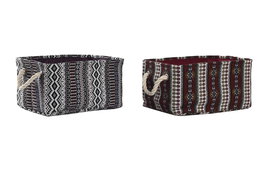 DKD Home Decor Cesta Morado Burdeos Poliester Eva 25 x 18 x 35 cm (4 Unidades)