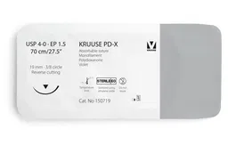 Kruuse Sutura Pd-X 4-0 70 cm Aguja 19 mm 3/8 Triangular Violeta 12 Unidades