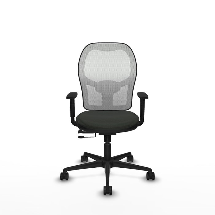 PIQUERAS Y CRESPO Silla de oficina Jorquera con mecanismo Sincro/Traslack, Negro/Blanco