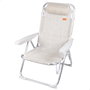 Aktive Silla de playa y tumbona 2 en 1 plegable beige con cojín
