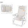 Aktive Silla de playa y tumbona 2 en 1 plegable beige con cojín
