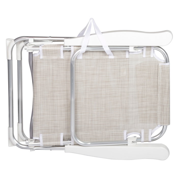 Aktive Silla de playa y tumbona 2 en 1 plegable beige con cojín