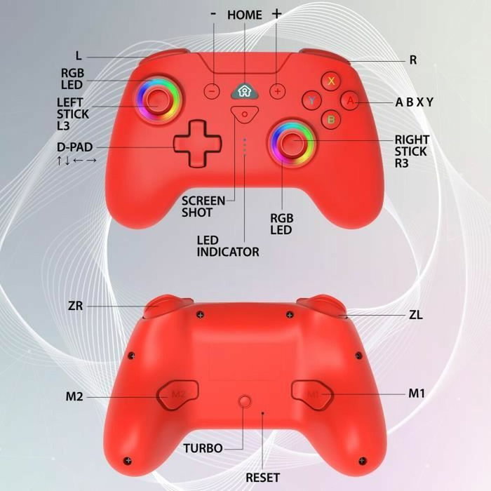 Subsonic Controlador inalámbrico M30 Rojo