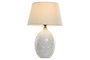 DKD Home Decor Lámpara de Sobremesa de Porcelana y Lino Blanco