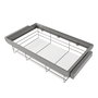 Emuca Kit de cajón de alambre y bastidor regulable Quartz para armarios, guías de cierre suave y extracción total, Módulo 90cm, Acabado Titanio