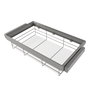 Emuca Kit de cajón de alambre y bastidor regulable Quartz para armarios, guías de cierre suave y extracción total, Módulo 90cm, Acabado Titanio