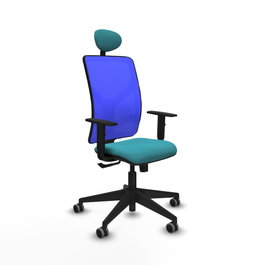 PIQUERAS Y CRESPO Silla de oficina Motilla con mecanismo Sincro, Azul y Turquesa