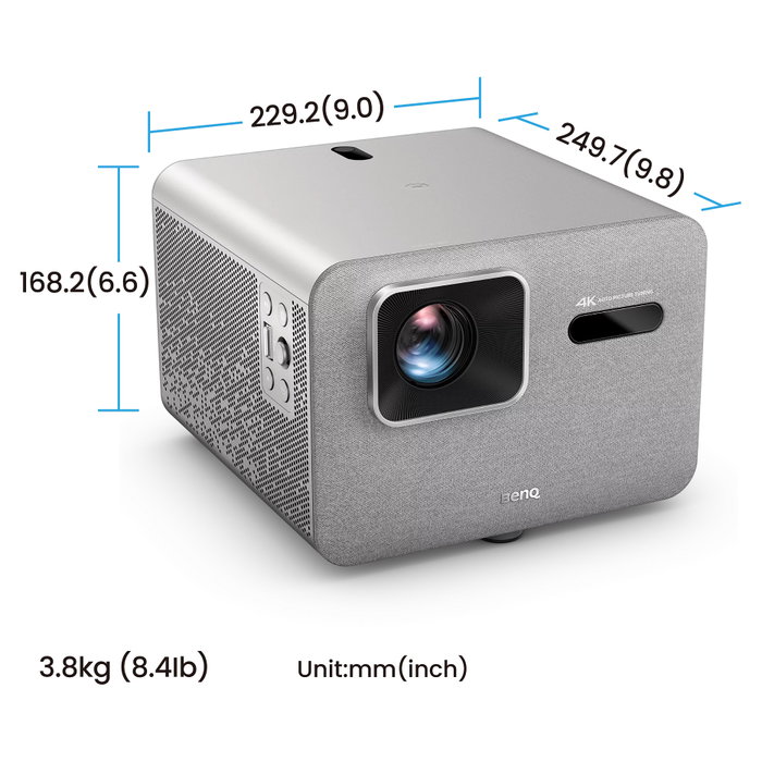 BenQ TK705STi Proyector de tiro corto 4K UHD 3000 ANSI Lúmenes Gris