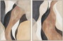 DKD Home Decor Cuadro Abstracto Beige Marron Lienzo PS 60 x 80 x 2.8 cm (2 Unidades)