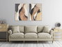 DKD Home Decor Cuadro Abstracto Beige Marron Lienzo PS 60 x 80 x 2.8 cm (2 Unidades)