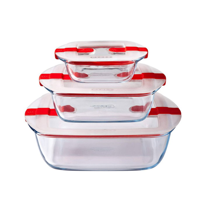 Pyrex® Cook&Heat Hermético Cuadrado de Vidrio - 1 L