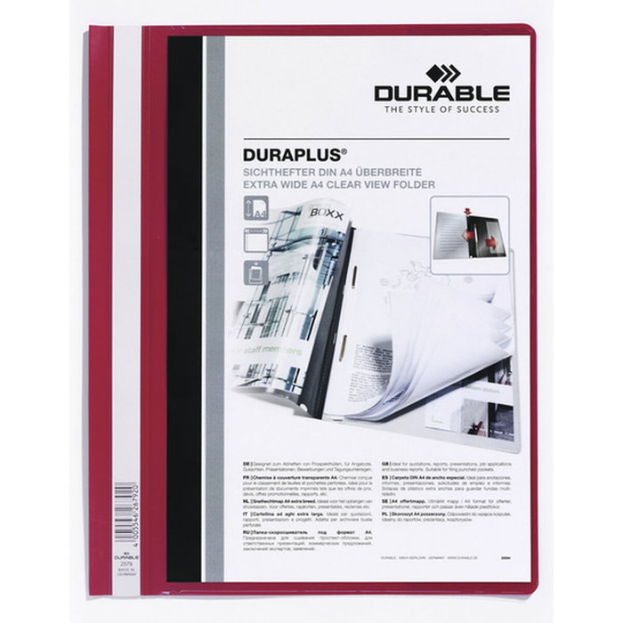 Durable Carpeta de Presentación Dossier Duraplus A4 Rojo (Set de 25) Durable Carpeta de Presentación Dossier Duraplus A4 Rojo (Set de 25)