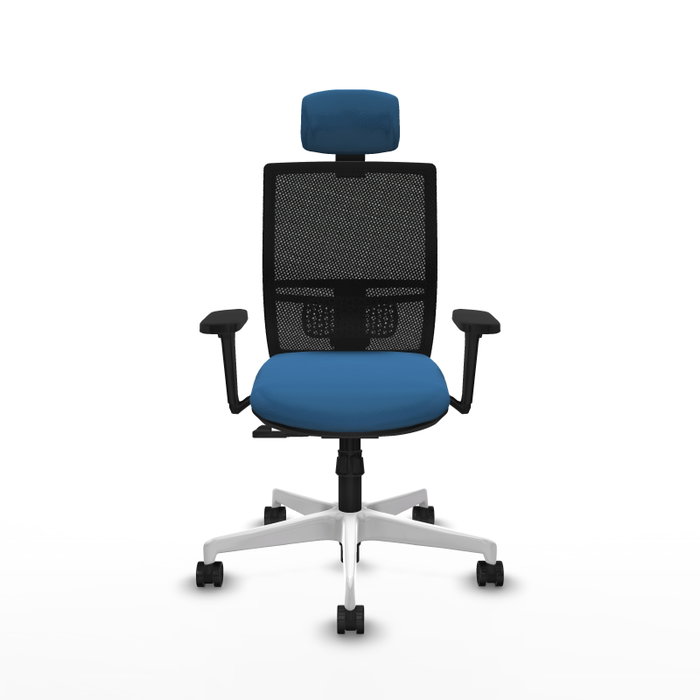PIQUERAS Y CRESPO Silla de oficina Yunquera con mecanismo Sincro, Azul claro y Negro