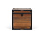 Giner y Colomer Baúl de Madera de Mango con Remates de Hierro Negro Estilo Vintage 39x45x45 cm