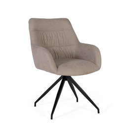 Giner y Colomer - Silla Giratoria Tapizada en Tela Gris con Patas de Acero (2 Unidades)