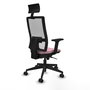 PIQUERAS Y CRESPO Silla de oficina Horna Rosa y Blanco con Mecanismo Sincro