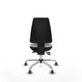 Silla de oficina Elche con mecanismo Asincro tapizada con Tela color Blanco. Equipada con Base cromada, Sin brazos y Ruedas 65 mm parqué