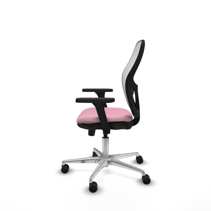 PIQUERAS Y CRESPO Silla de oficina Jorquera Rosa y Blanca con mecanismo Sincro/Traslack
