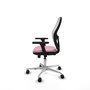PIQUERAS Y CRESPO Silla de oficina Jorquera Rosa y Blanca con mecanismo Sincro/Traslack