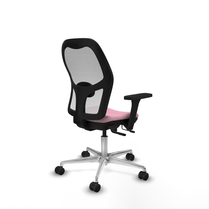 PIQUERAS Y CRESPO Silla de oficina Jorquera Rosa y Blanca con mecanismo Sincro/Traslack