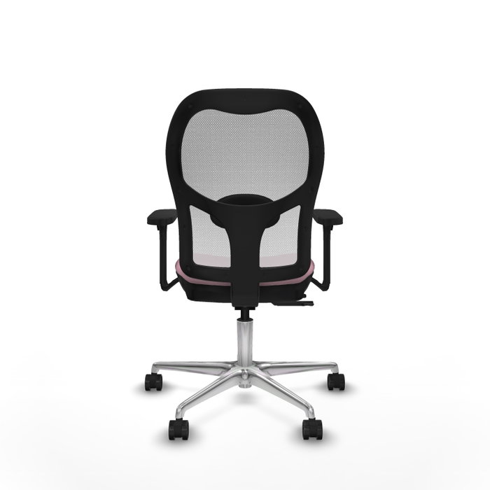 PIQUERAS Y CRESPO Silla de oficina Jorquera Rosa y Blanca con mecanismo Sincro/Traslack