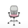 PIQUERAS Y CRESPO Silla de oficina Jorquera Rosa y Blanca con mecanismo Sincro/Traslack