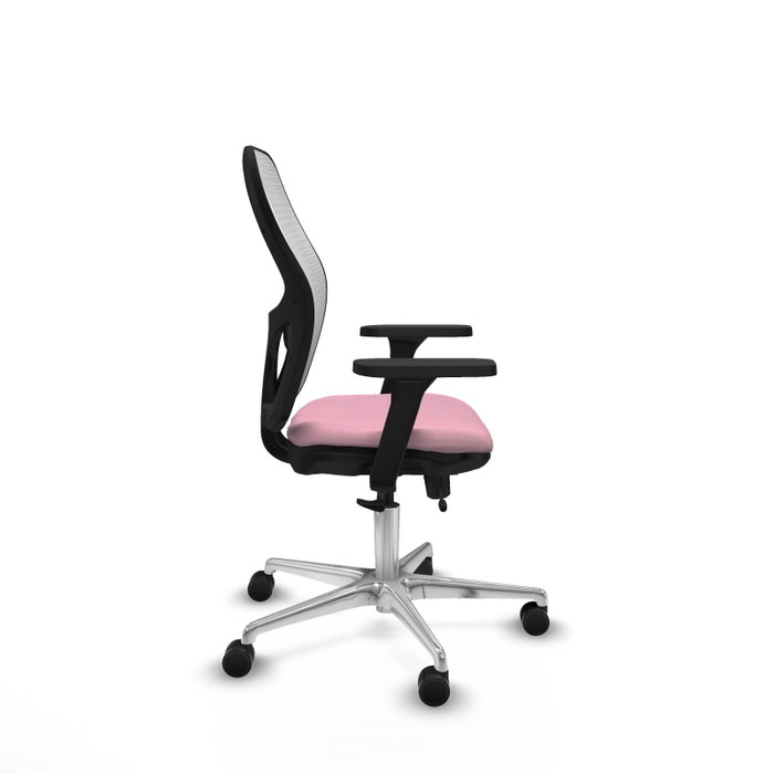 PIQUERAS Y CRESPO Silla de oficina Jorquera Rosa y Blanca con mecanismo Sincro/Traslack