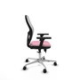 PIQUERAS Y CRESPO Silla de oficina Jorquera Rosa y Blanca con mecanismo Sincro/Traslack