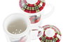DKD Home Decor Set de 2 Tazas de Cristal y Porcelana 300ml