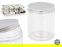 Tarro PET Tapa Aluminio 500ml Kinvara Transparente y Metal 8.5x10x8.5 cm (Set de 48)