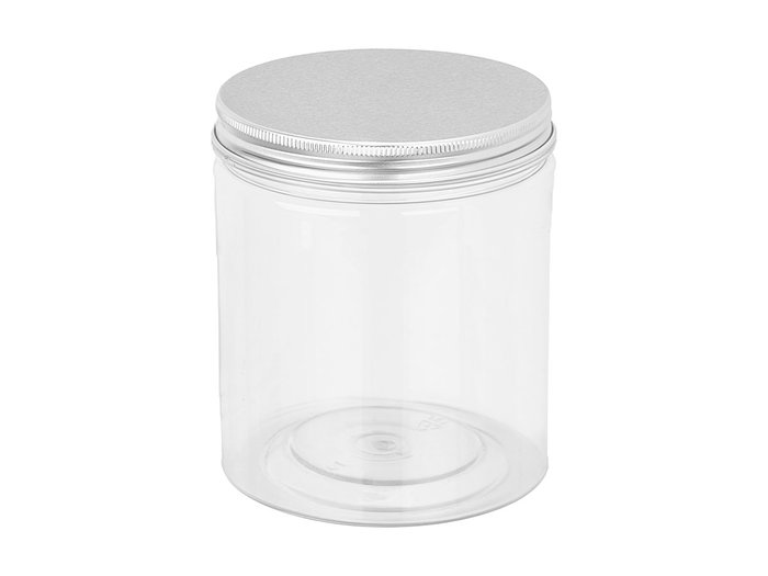 Tarro PET Tapa Aluminio 500ml Kinvara Transparente y Metal 8.5x10x8.5 cm (Set de 48) Tarro PET Tapa Aluminio 500ml Kinvara Transparente y Metal 8.5x10x8.5 cm (Set de 48)