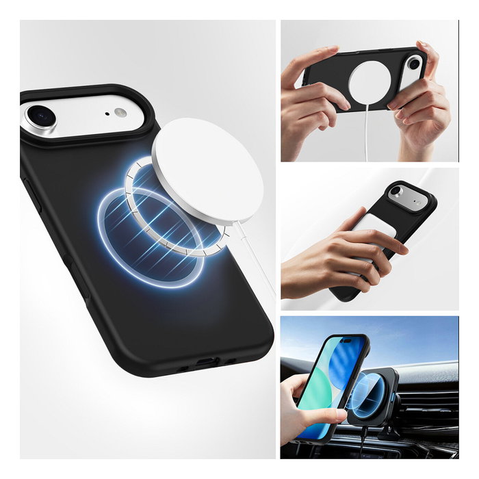 4smarts Cupertino Funda Silicona para Apple iPhone 17 Air 6.6" Negro Compatible MagSafe