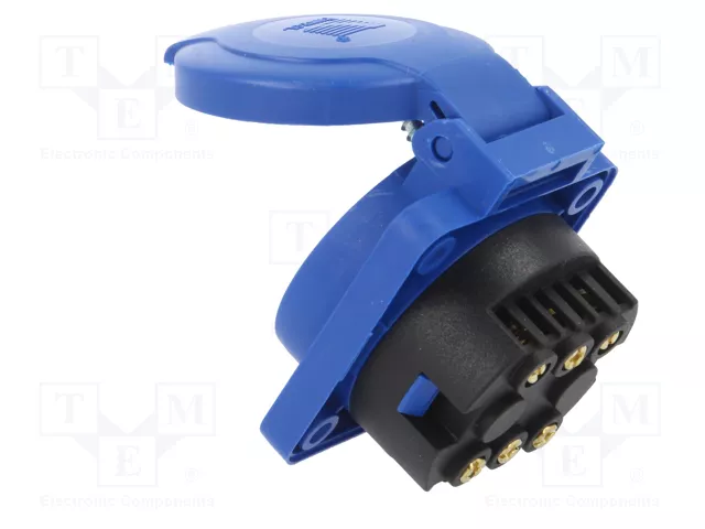 PAWBOL Tomacorriente de alimentación AC 2P+PE 16A 250VAC Azul