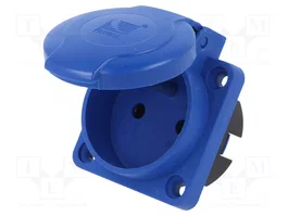 PAWBOL Tomacorriente de alimentación AC 2P+PE 16A 250VAC Azul