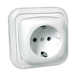 GILMA Base de enchufe Schuko TT empotrable blanca