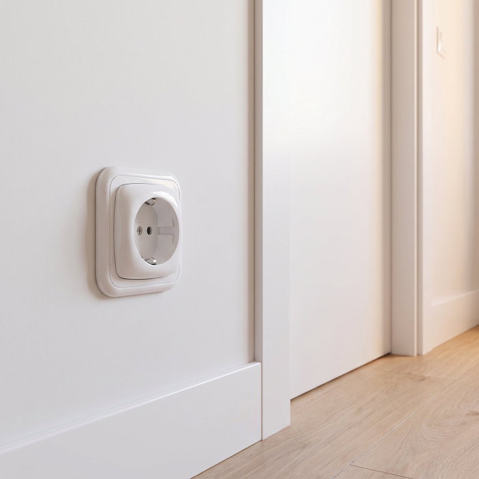 GILMA Base de enchufe Schuko TT empotrable blanca