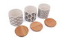 Hermia ST040203F022A467600MASKL00 Juego de Cajas de Cerámica Gres 100% Cerámico Antibacteriano Ecológico Apto Lavavajillas Blanco y Negro