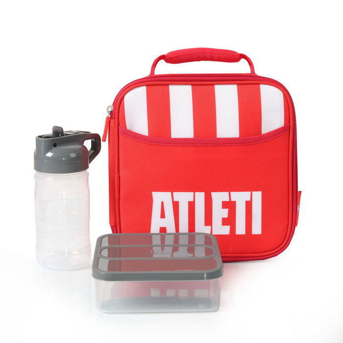 ATLETICO DE MADRID Kit de Transporte Térmico con Bolsa Portaalimentos, Botella y Tupper, 21x9.5x21.6 cm, Poliéster 600D