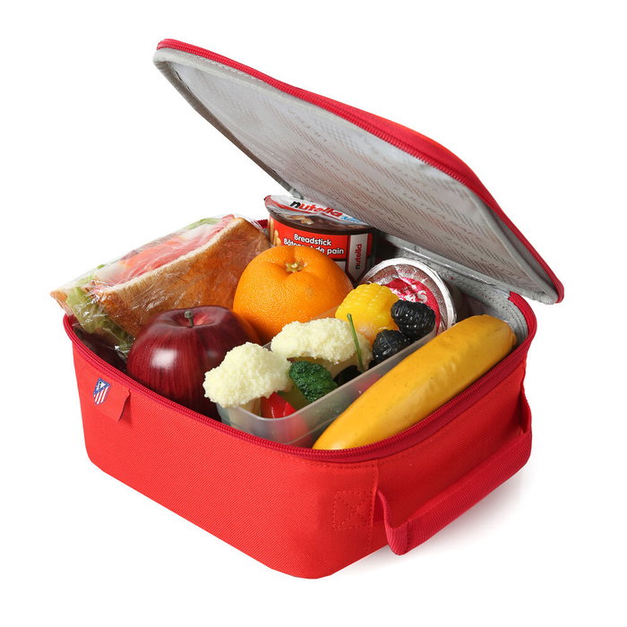 ATLETICO DE MADRID Kit de Transporte Térmico con Bolsa Portaalimentos, Botella y Tupper, 21x9.5x21.6 cm, Poliéster 600D