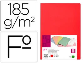 Liderpapel Subcarpeta de archivo folio rojo intenso 180g/m2