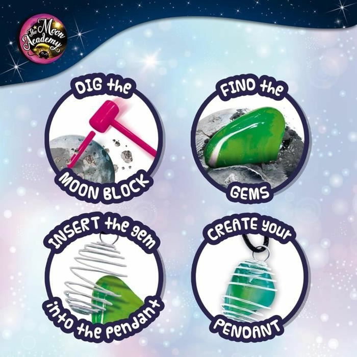 Lisciani Giochi Laboratorio Lunar - Kit Científico con Bloque de Excavación y Minerales Luminosos