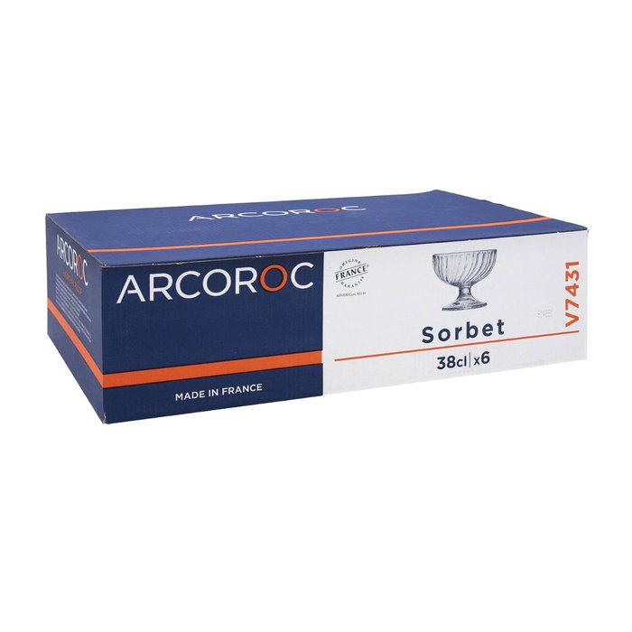Caja 6 Copas Helado Vidrio Sorbet Arcoroc 38 cL