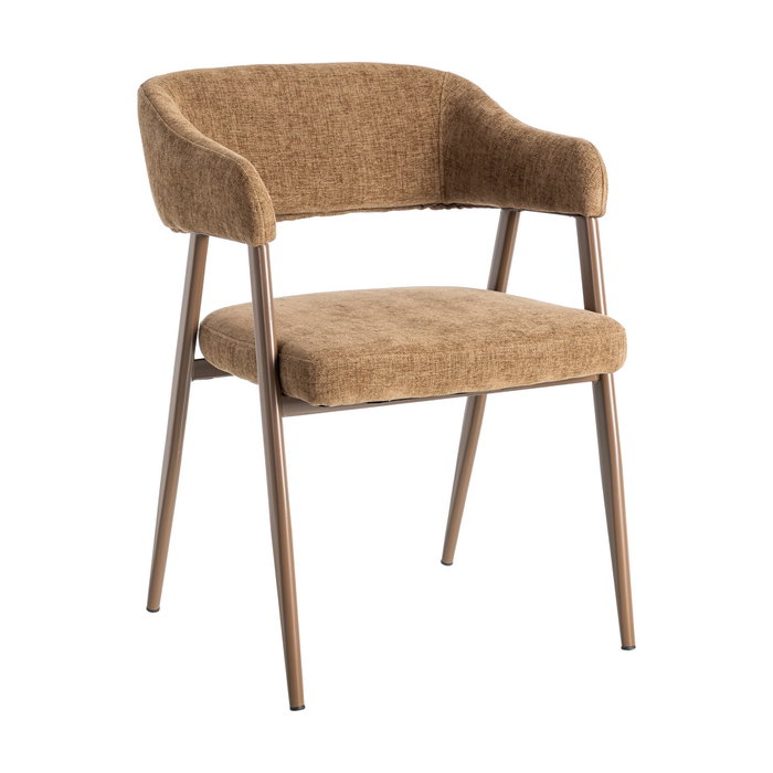 Silla Marrón Tejido-Metal Contract 56 X 60 X 81 cm (Set de 2)