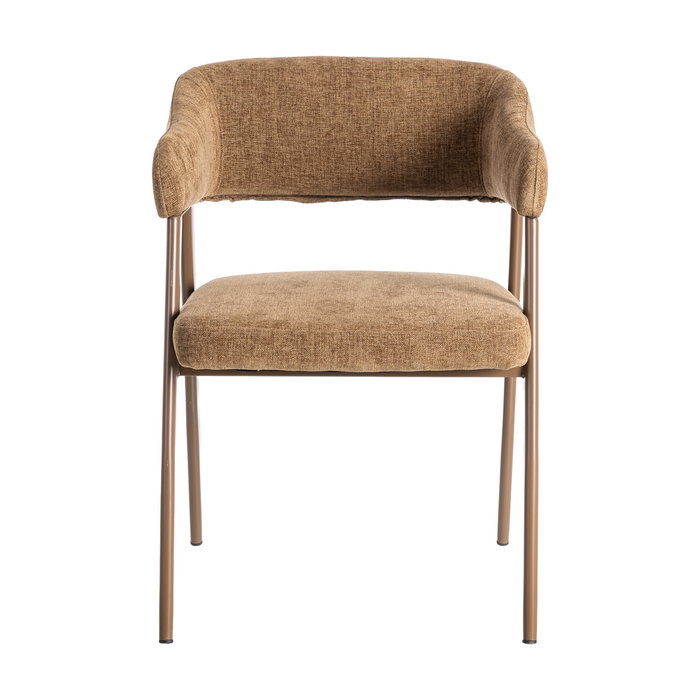Silla Marrón Tejido-Metal Contract 56 X 60 X 81 cm (Set de 2)