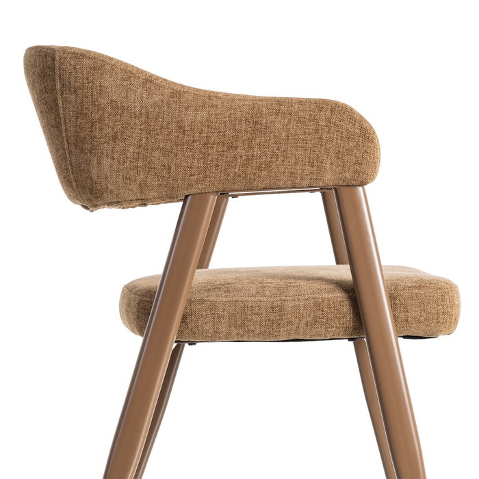Silla Marrón Tejido-Metal Contract 56 X 60 X 81 cm (Set de 2)