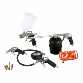 Abac Kit de 8 piezas de pistolas para compresor con manguera espiral
