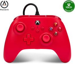 Power A Mando con Cable Xbox Series X|S Rojo 1519366-01 Dual Rumble Motors Impulse Triggers Conector 3.5mm Windows 10/11